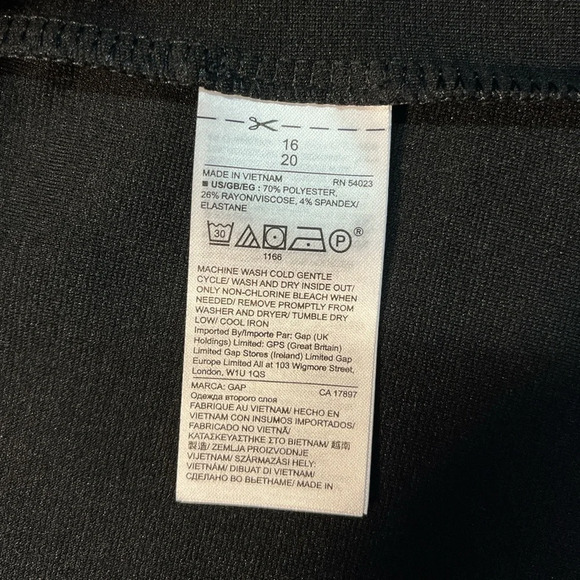 GAP Black and Off-white Fit and Flare, Sleeveless Midi Dress, size 16 - Picture 6 of 7